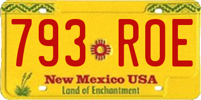 NM license plate 793ROE
