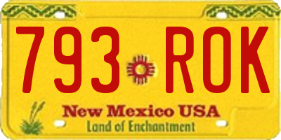 NM license plate 793ROK