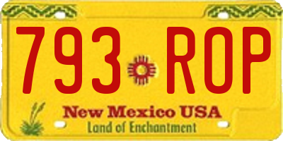 NM license plate 793ROP