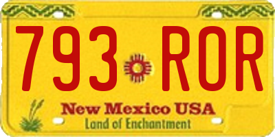 NM license plate 793ROR
