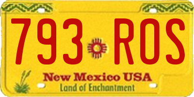 NM license plate 793ROS