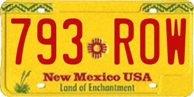 NM license plate 793ROW