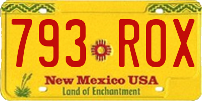 NM license plate 793ROX