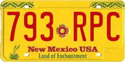 NM license plate 793RPC
