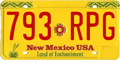 NM license plate 793RPG