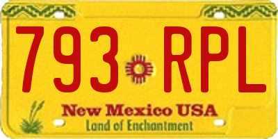 NM license plate 793RPL