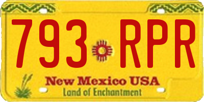 NM license plate 793RPR