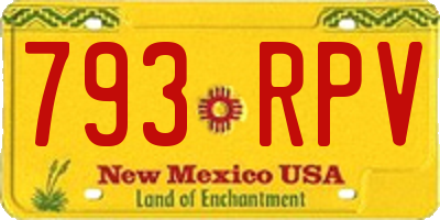 NM license plate 793RPV