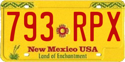 NM license plate 793RPX