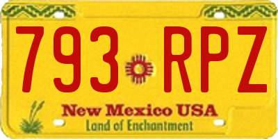 NM license plate 793RPZ