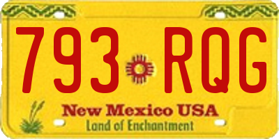 NM license plate 793RQG