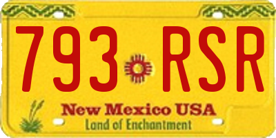 NM license plate 793RSR