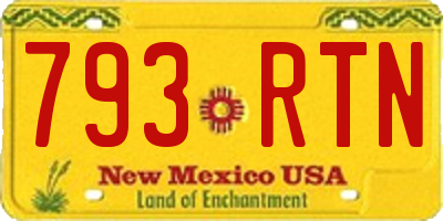 NM license plate 793RTN