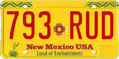NM license plate 793RUD