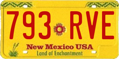 NM license plate 793RVE
