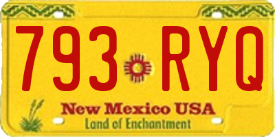 NM license plate 793RYQ