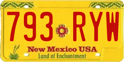 NM license plate 793RYW