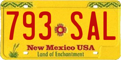 NM license plate 793SAL