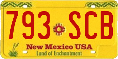 NM license plate 793SCB