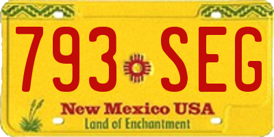 NM license plate 793SEG
