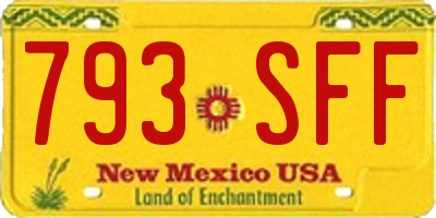 NM license plate 793SFF