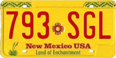 NM license plate 793SGL