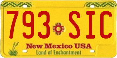 NM license plate 793SIC