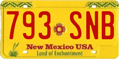 NM license plate 793SNB