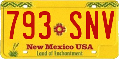 NM license plate 793SNV
