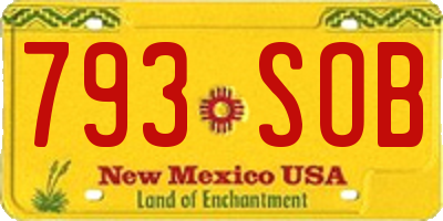 NM license plate 793SOB