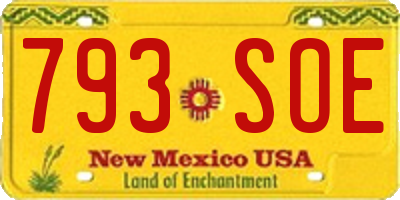 NM license plate 793SOE