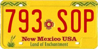 NM license plate 793SOP