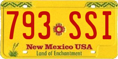 NM license plate 793SSI