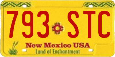 NM license plate 793STC