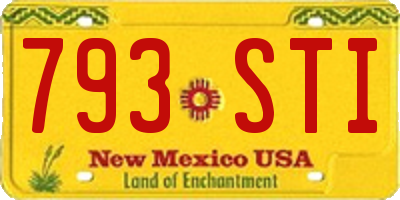 NM license plate 793STI