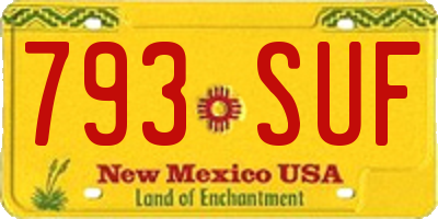 NM license plate 793SUF