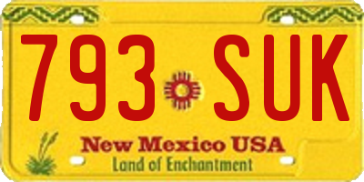 NM license plate 793SUK