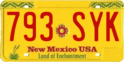 NM license plate 793SYK