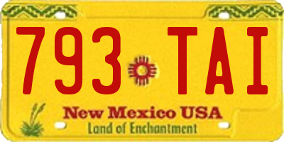 NM license plate 793TAI