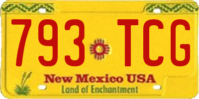 NM license plate 793TCG