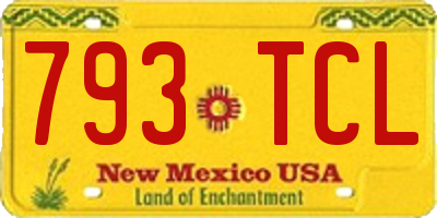 NM license plate 793TCL
