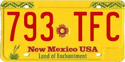 NM license plate 793TFC