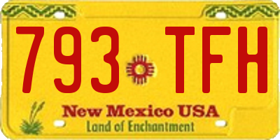 NM license plate 793TFH