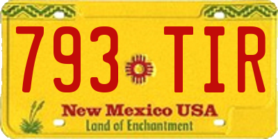 NM license plate 793TIR