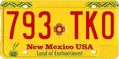 NM license plate 793TKO