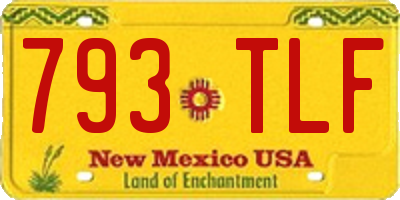 NM license plate 793TLF