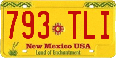 NM license plate 793TLI