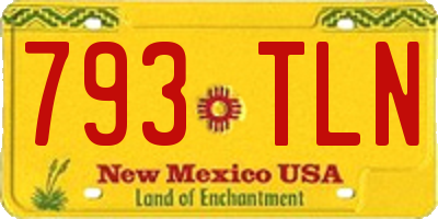 NM license plate 793TLN