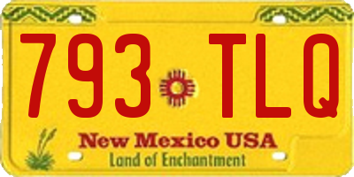 NM license plate 793TLQ