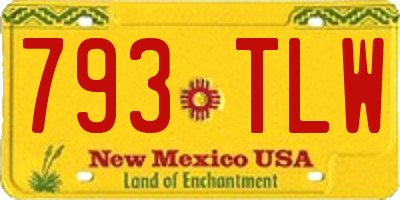 NM license plate 793TLW